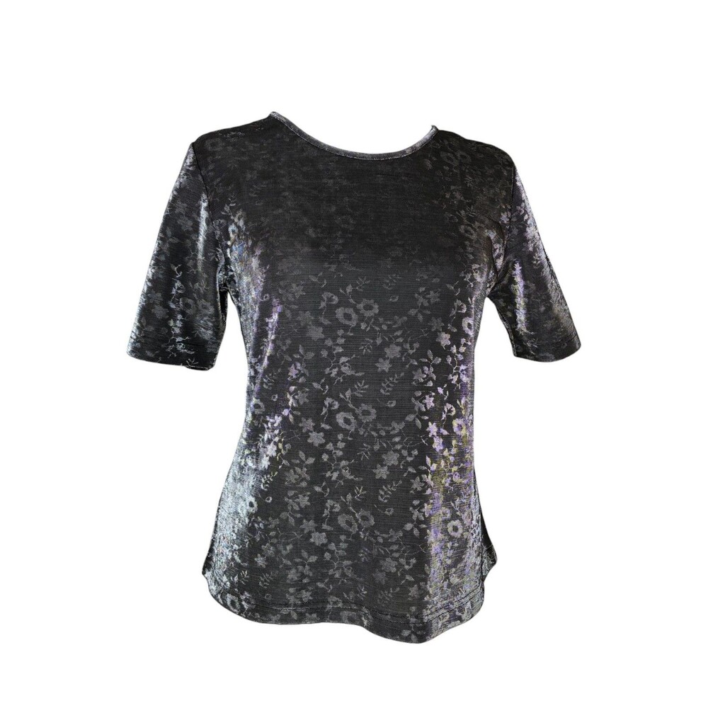 Vintage Metallic Floral Top by Pluslibre Size Large
